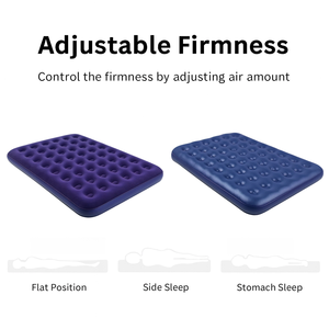 Matelas pneumatique gonflable pliable portable avec surface floquée, oreiller et pompe manuelle pour la maison, le camping et le sommeil en plein air - Product Image 5