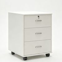 Armoire de classement mobile à 3 tiroirs avec roulettes verrouillables, finition grain de bois, pour bureau, maison ou école