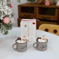 Bougie parfumée en tasse en céramique pour chocolat chaud d'hiver, bougie dessert avec boîte cadeau, impression personnalisée, emballage parfumé, souvenir de Noël