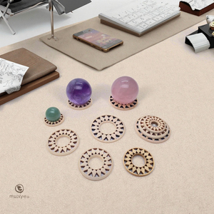 Mini soporte de esfera de madera estilo Feng Shui, estante de exhibición pulido para artesanías de madera de cristal de tamaño pequeño, cajas de madera, carteles de pared - Product Image 6