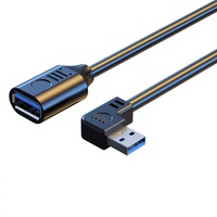 Câble d'extension USB 3.0 en cuivre avec connecteurs mâle/femelle courbés et droits pour la transmission de données clavier et souris