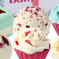 Kotak Hadiah Bom Mandi Alami Buatan Tangan, Aromaterapi Berbusa, Kue Berbentuk Fizz, Vegan, Set Spa Bunga Mawar Kering