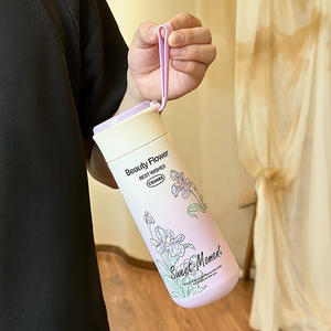 Cruhre Cherry Blossom Insulated <b>Stainless</b> <b>Steel</b> Straight Cup 500Ml <b>Tumbler</b> for Kids Students Back School Direct Drink - Product Image 5