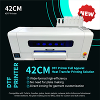Imprimante DTF haute vitesse 42 cm, double tête I1600, 5 couleurs, imprimante textile pour production en série, machine d'impression de t-shirts