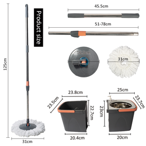 Serpillère magique rotative facile avec tête rotative <span class=keywords><strong>à</strong></span> 360° et seau, ensemble serpillère et seau essoreur pour le nettoyage des sols <span class=keywords><strong>à</strong></span> <span class=keywords><strong>domicile</strong></span> - Product Image 3
