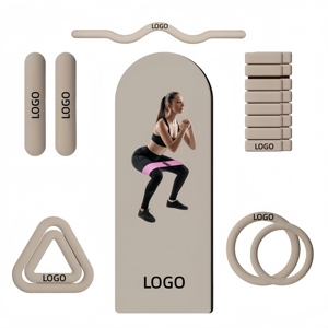 CZFIT Brown Portable EVA Pilates Ankle Weights <b>Dumbbell</b> Ring Block Mat for Women Yoga Fitness with Adjustable Resistance Band - Product Image 5