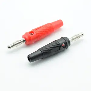 Rojo + negro 4mm lado sin soldadura apilable 4mm Banana Plug prueba S08 barco Musical altavoz Cable conector