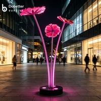 Lumière paysagère extérieure lumineuse et colorée en forme de fleur en fer IP65 pour les zones touristiques culturelles, les zones de repos et les espaces commerciaux