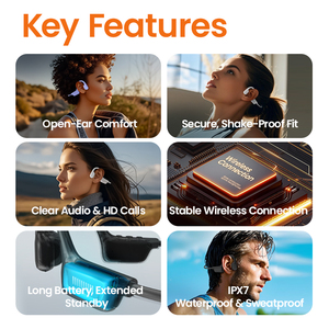 Audífonos de Conducción Ósea Inalámbricos ALOVA Económicos con Chip JL, Auriculares Bluetooth de Oreja Abierta IPX7 - Product Image 2