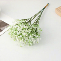 Bouquet de Gypsophile Artificielle Blanche, Fleurs Artificielles en Plastique au Toucher Réel pour Mariage, Décoration de Fête à Domicile, Arrangement