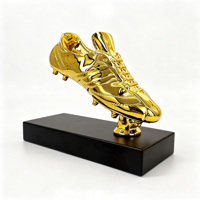 Trofeo de Bota de Oro Personalizado para el Jugador Más Valioso, Trofeo de Metal Brillante con Base Grabable para Premio Anual de Fútbol