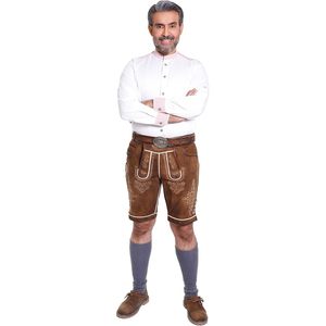กางเกงหนังแท้สไตล์ Lederhosen สีน้ำตาลสนิมสำหรับผู้ชาย ชุดสำหรับเทศกาล Oktoberfest - Product Image 2