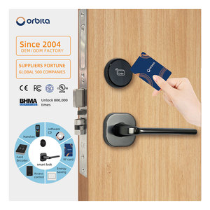 Serrure de porte d'hôtel intelligente à économie d'énergie 2026, avec carte RFID, entrée sans clé BLE, étanche, finition polie, alimentation d'urgence USB - Product Image 1