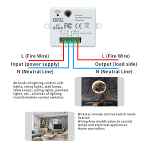 Thông minh không dây RF433MHz điều khiển từ xa 4-nút tường Bảng điều chỉnh push button chuyển đóng gói trong hộp - Product Image 4