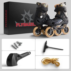 Patins à roulettes pour hommes 3 roues motrices 110 mm - Patinage urbain de vitesse avec roulements ABEC-9, support de cheville rigide, <span class=keywords><strong>frein</strong></span> en option - Product Image 5