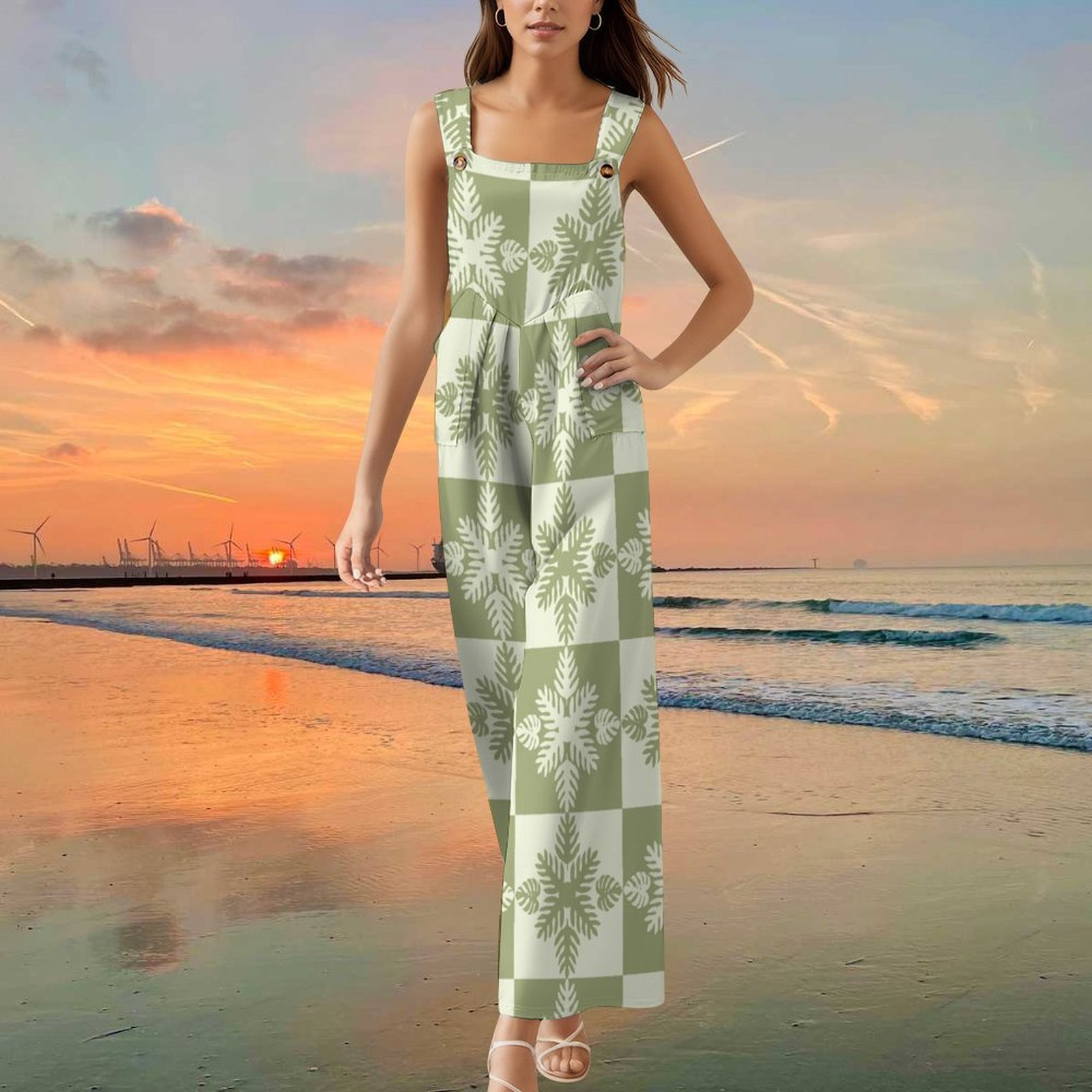 Casual Playsuit Long Pants Outfit Hawaiian Playsuit L S Casual
