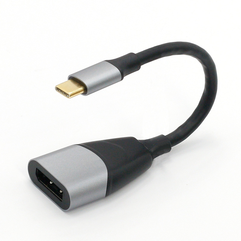 Silver--TYPE-C to DP adapter round wire