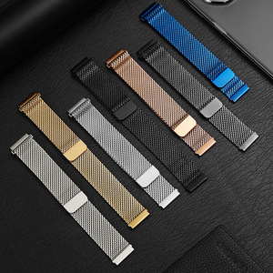 Bracelet magnétique en maille épaisse en acier inoxydable pour les nouvelles montres intelligentes Samsung et <span class=keywords><strong>Huawei</strong></span> (20 mm/22 mm) - Product Image 4