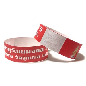 Bracelet en papier Tyvek imprimé à jet d'encre, Logo personnalisé étanche, feuille de fête, Bracelets de bras en papier brun Tyvek