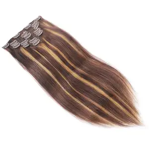 Extensiones de Cabello Humano Virgen Brasileño Remy Rubio y Castaño 100% Natural, Doble Trama a Máquina, Invisibles, Marca Eli para Mujer, Venta al Por Mayor - Product Image 2