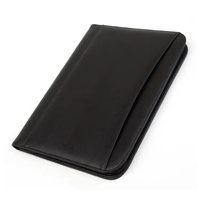 Professionnel affaires A4 fermeture éclair Padfolio portefeuille dossier Vintage organisateur 60 feuilles couverture rigide PVC cahiers professionnels