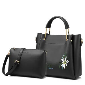 LOVEVOOK Women Handbags Female Shoulder Crossbody Bag with Embroidery High Quality Messenger Bags Ladies Purse 2 Bag Set