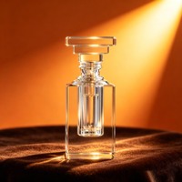 Flacon vide en verre transparent de 3 ml pour Attar Arabe, décoratif, en cristal, pour huile d'Oud et huiles essentielles, avec boîte