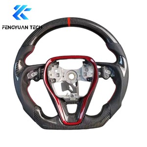Volante de Fibra de Carbono con Luces LED Personalizado para Toyota Corolla E12 Híbrido Camry Venza Levin Avalon 2008 2010 2013 2014 2019 2020 <span class=keywords><strong>2022</strong></span> - Product Image 1