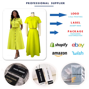 MHK7536 Dernier design de tenues d'été pour femmes Top à manches courtes <span class=keywords><strong>et</strong></span> <span class=keywords><strong>jupe</strong></span> taille haute à poitrine Ensemble deux pièces pour femmes - Product Image 4