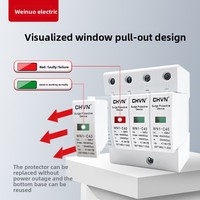 Parafoudre triphasé 4P pour panneaux photovoltaïques domestiques, niveau 2 de protection contre la foudre, en plastique, modèle RUNDE SPD 2P220V
