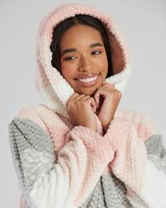 Factory Waffle Fleece Hooded <strong>Dressing</strong> <strong>Gown</strong> <strong>Ladies</strong> Soft <strong>Warm</strong> Winter Wrap Robe Nightwear Custom Polyester Bathrobes Women Luxury - Product Image 5