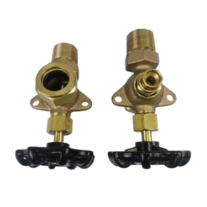 Robinet de jauge d'eau en bronze 1/2 po avec drain inférieur, interrupteur en verre sans trou sur l'autre poignée, noir - Product Image 3