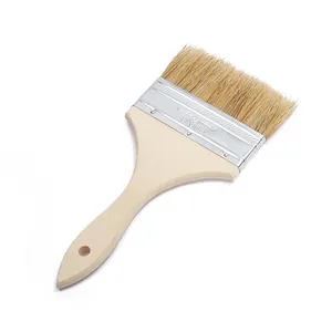 Wall Flat Paint Brush Hand Tools Pure Bristle Brush Wooden Handle Paint Brush