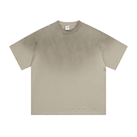 T-shirts surdimensionnés 250 GSM délavés à l'acide, personnalisables avec logo streetwear, en coton à manches courtes, imprimé vieilli, pour hommes