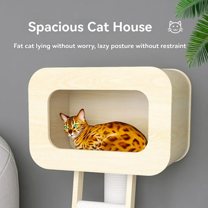 Salvaspazio piccolo albero del gatto per un gatto con Sisal graffio Post-struttura compatta in plastica per arrampicata in legno moderna per animali domestici - Product Image 4