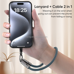 Câble de lanière de téléphone 240W | <span class=keywords><strong>USBC</strong></span> vers <span class=keywords><strong>USBC</strong></span> Nylon tressé 5A charge rapide 30cm dragonne câble de lanière de données - Product Image 3