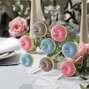 Expositor de rosquinha acrílica personalizada, suporte de rosquinha para decoração de casamento, aniversário, festa, parede