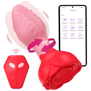 2 In1 App <b>Remote</b> Control 360. Rotation Swing Rose Anal Plug Butt Sex Toy Silicone Massager Vibrating Anal <b>Vibrator</b> Adult Sex Toy - Product Image 1