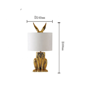 Christmas Cute Resin Rabbit Creative Table Small <b>Lamp</b> with Gold White Color for Birthday Gift - Product Image 2
