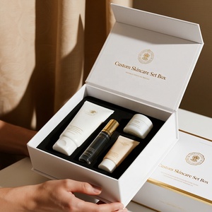 Custom Luxury Skincare Set Magnetic Gift <b>Box</b> with Matt Lamination Recycled Materials Customizable Size & Color - Product Image 1