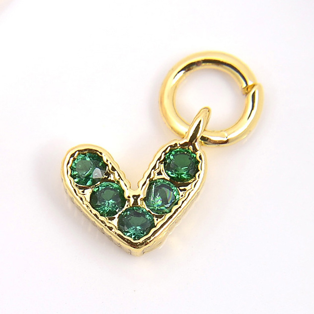 013 Green Heart with Diamonds 1PCS