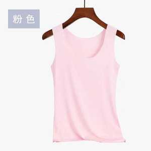 I-0339 Women Summer Ice <b>Silk</b> Seamless Vest Outside and Inside with a Slim All-fit <b>Sleeveless</b> Modal Slimming Suspenders - Product Image 5
