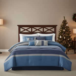 Juego de Edredón Db de 7 Piezas, Jacquard Tejido, Tamaño Super King, Algodón Bordado, Ropa de Cama para el Hogar, Temática Navideña, Sólido - Product Image 2