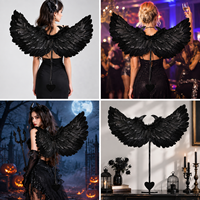 Ailes de plumes en gros, accessoires de costume de démon, ange, petit monstre pour Halloween, fête, cosplay, performance scénique, décoration