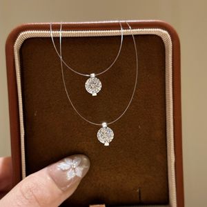 Collier pendentif en argent pur S925 avec note de musique et diamant en forme de T, élégant et doux avec un design de niche pour accessoire de mode - Product Image 3