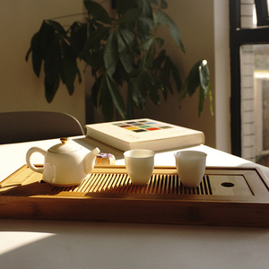 Bamboo Double Layer <b>Tea</b> Tray With Water Storage Separable Portable For Home Office Use Kung Fu <b>Tea</b> <b>Set</b> - Product Image 4