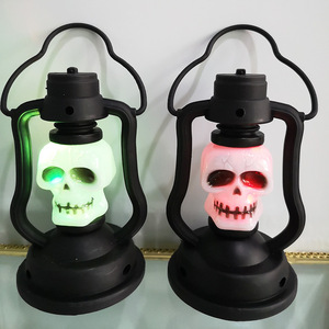 Pumpkin Skull <b>LED</b> Pony Lantern Halloween Decoration Prop Creative Holiday <b>Bar</b> Party <b>Light</b> <b>LED</b> Oil Lamp Prop Lantern Decoration - Product Image 2