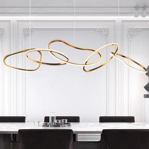 Luxury Modern Minimalist Stainless Steel LED Adjustable Height Personalized Designer Restaurant Chandelier <b>Pendant</b> <b>Light</b> for - Product Image 1