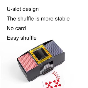 Mélangeur de cartes de poker électrique portable automatique à piles, 2 jeux, n°5, en plastique, multi-prises, pour usage domestique et <span class=keywords><strong>casino</strong></span>, modèle H02, personnalisable - Product Image 3