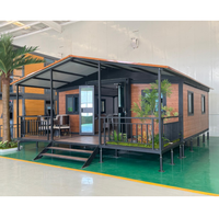 Maison mobile extensible de luxe préfabriquée à 3 chambres, style rustique, design compact et abordable pour villa et immeuble de bureaux